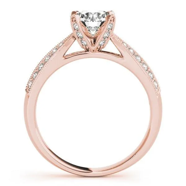 Loxley Round Center Stone Double Diamond Encrusted 4 Prong Engagement Ring
