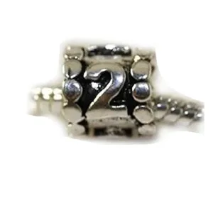 Lucky Number 2 Charm Beads Compatible with European Snake Chain Charm Bracelet