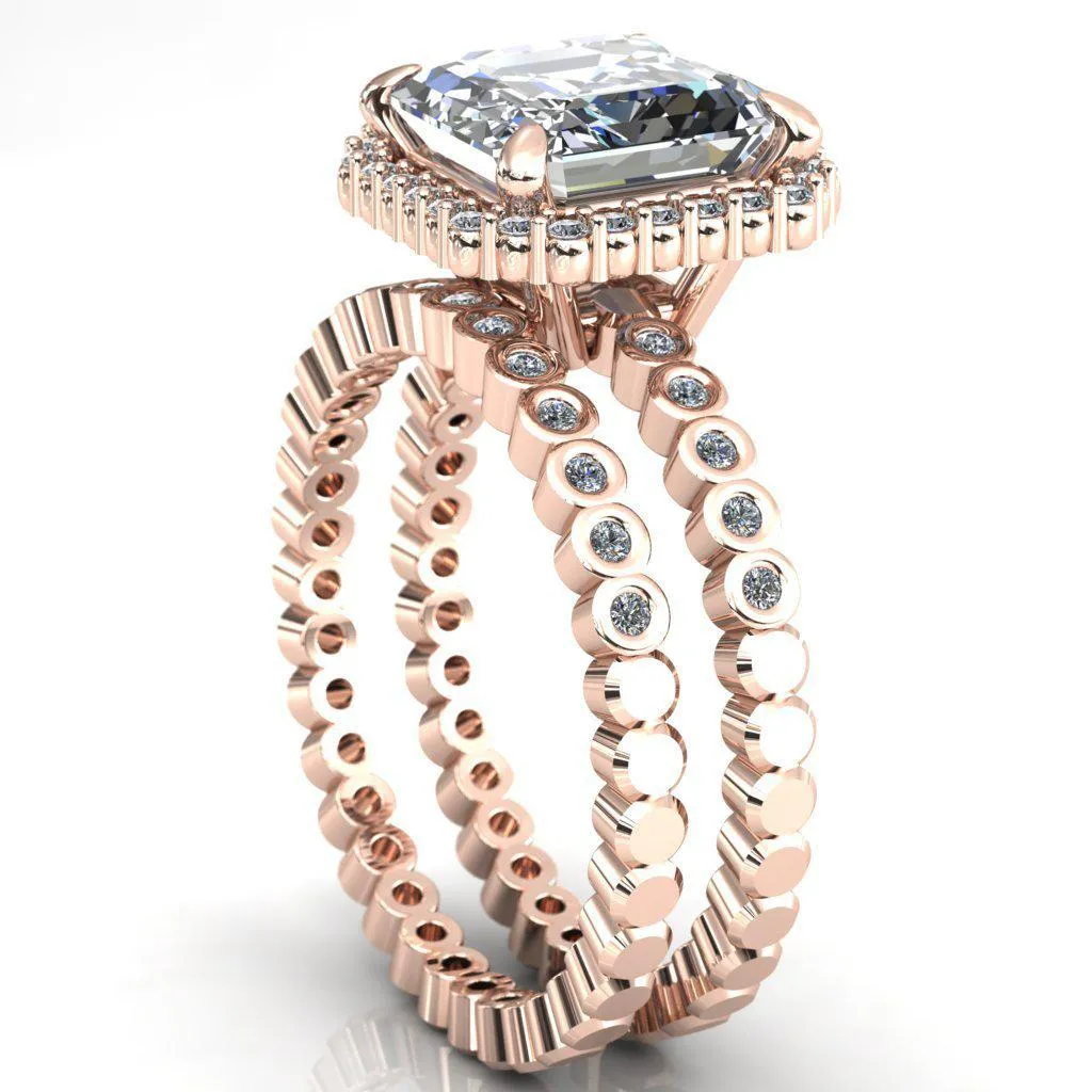 Lucy Asscher Moissanite 4 Prong Halo Engagement Ring