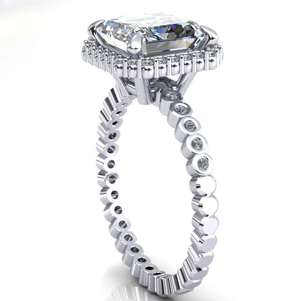 Lucy Asscher Moissanite 4 Prong Halo Engagement Ring