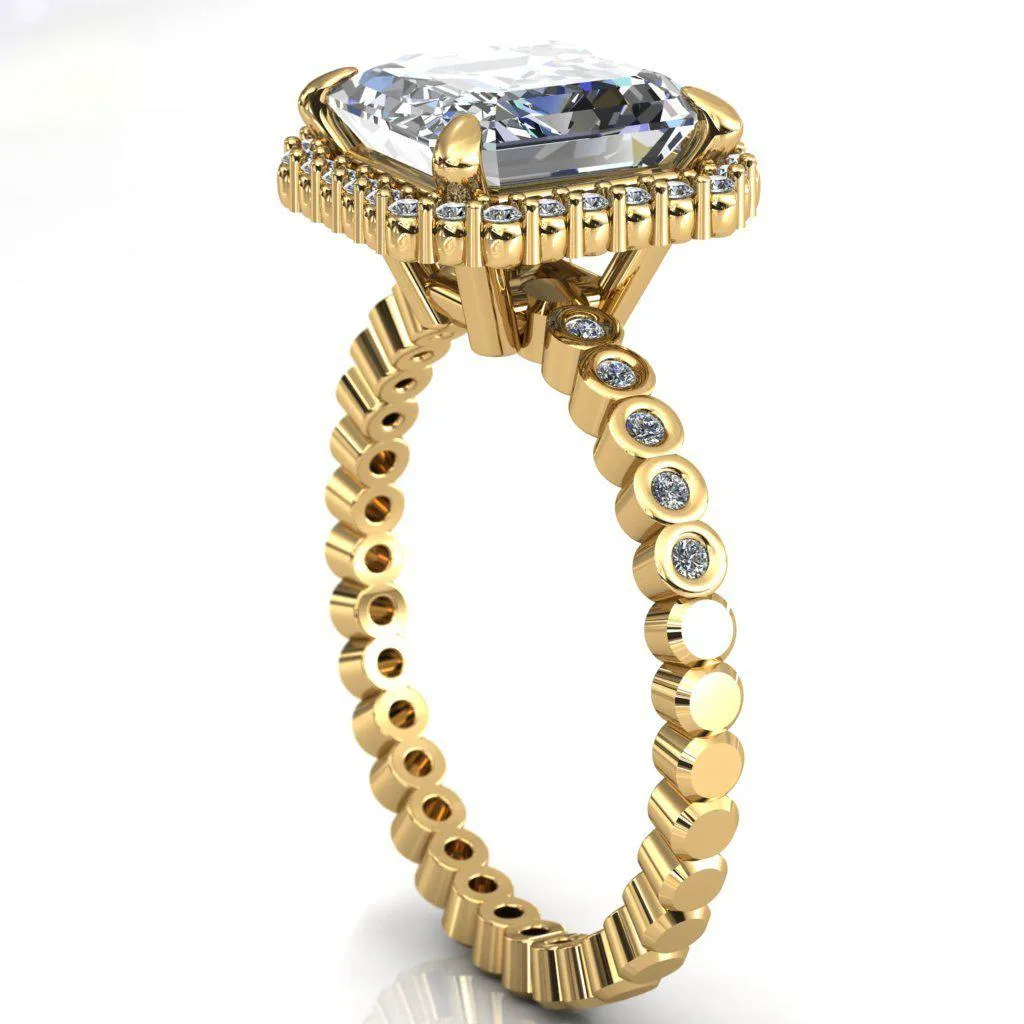 Lucy Asscher Moissanite 4 Prong Halo Engagement Ring