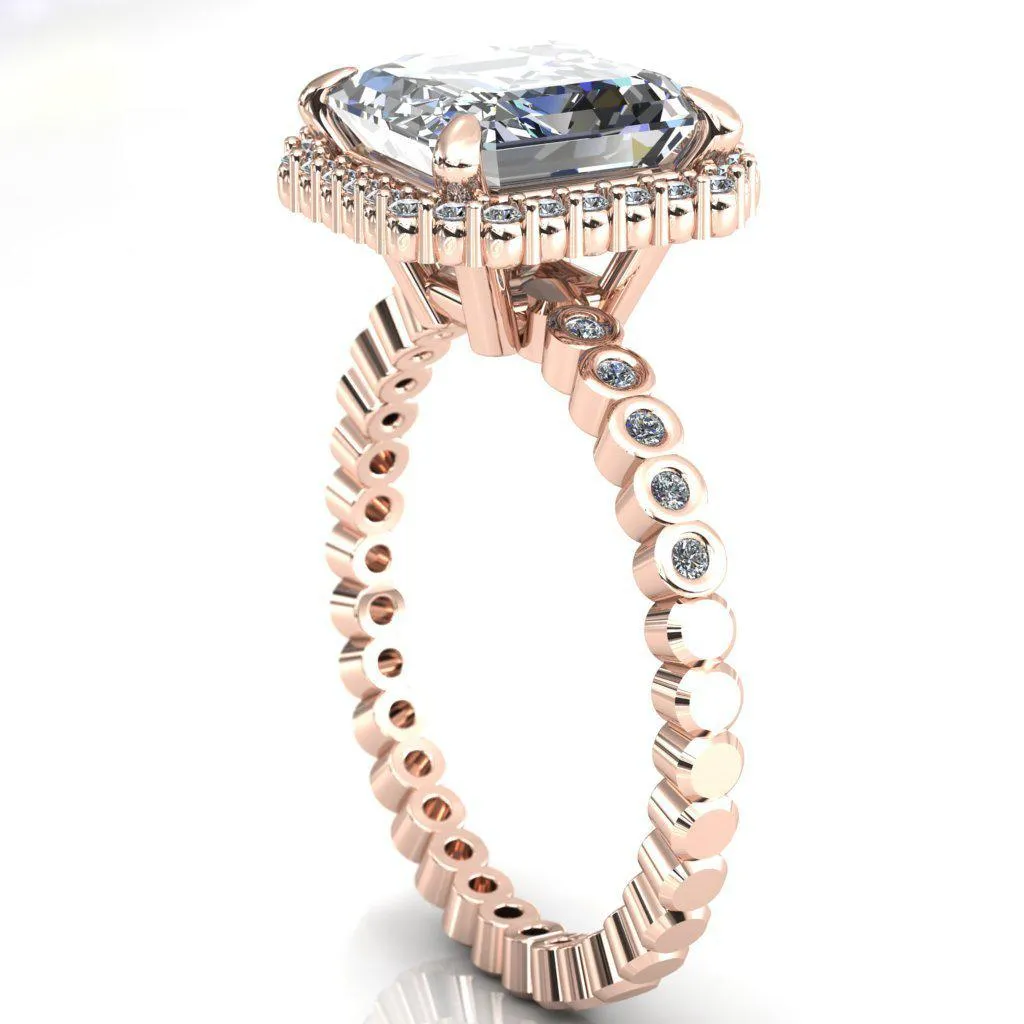 Lucy Asscher Moissanite 4 Prong Halo Engagement Ring