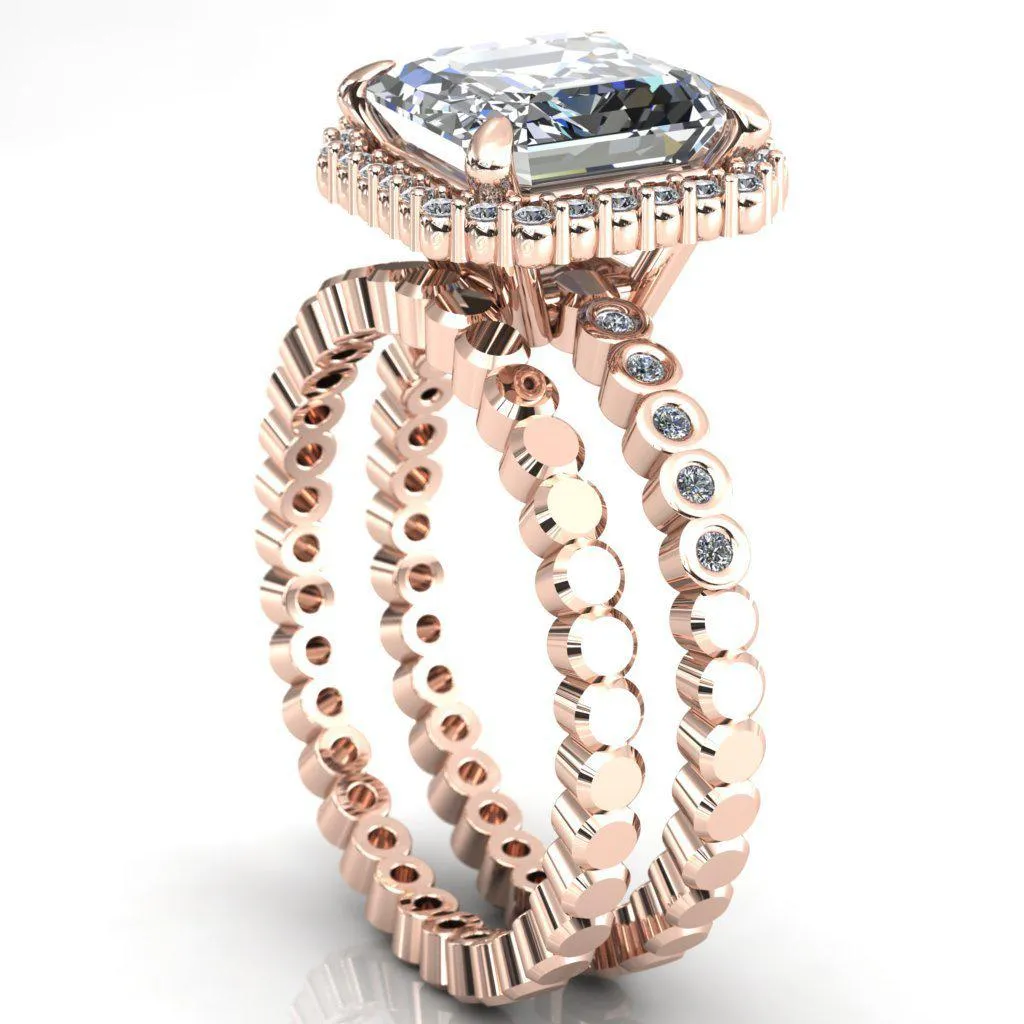 Lucy Asscher Moissanite 4 Prong Halo Engagement Ring