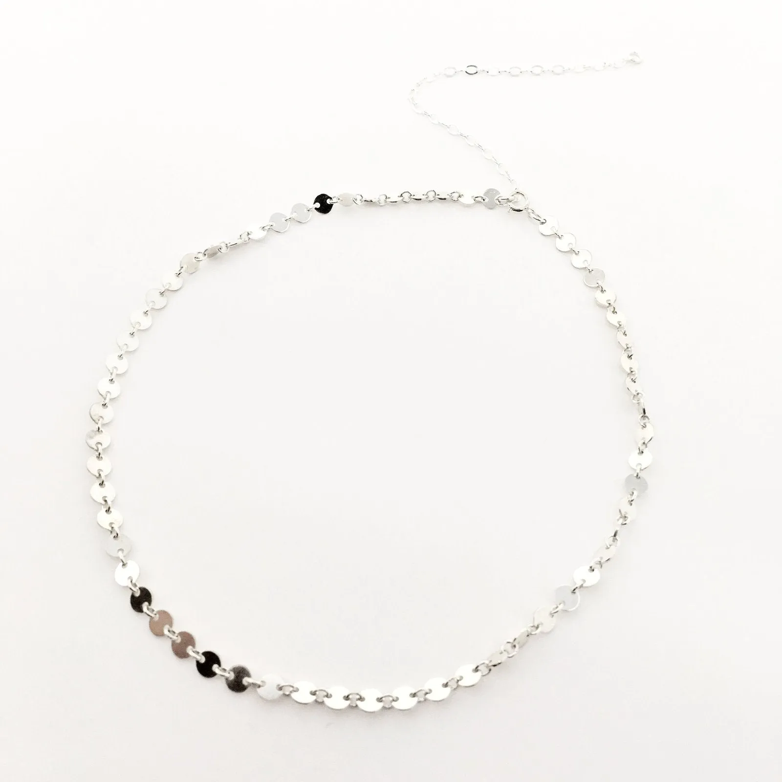 Luna Disc Chain Jewelry Set | Silver