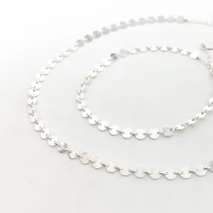 Luna Disc Chain Jewelry Set | Silver