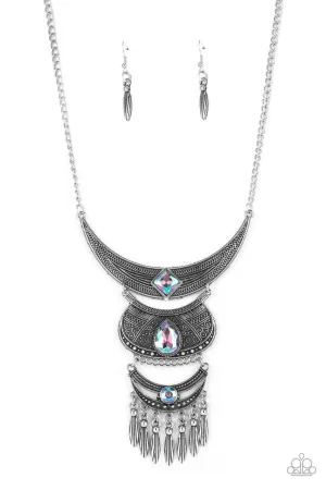 Lunar Enchantment - Multi - Iridescent Rhinestone Paparazzi Short Necklace