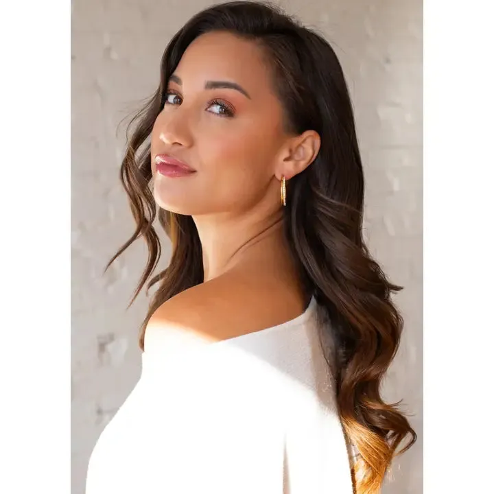 Luxe Gold Rhinestone Hoops