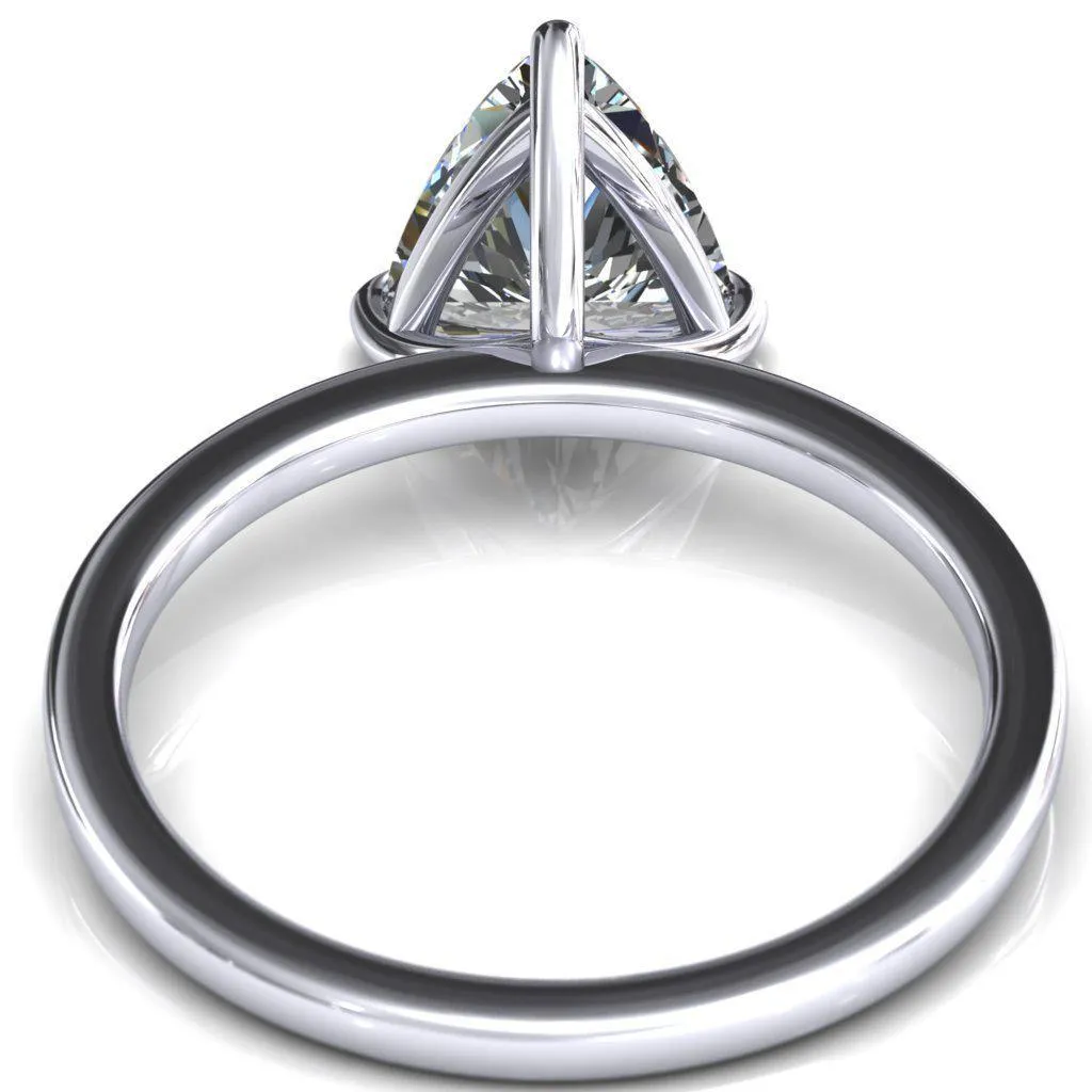 Lyla Trillion Moissanite 3 Claw Prong Single Rail Solitaire Ring