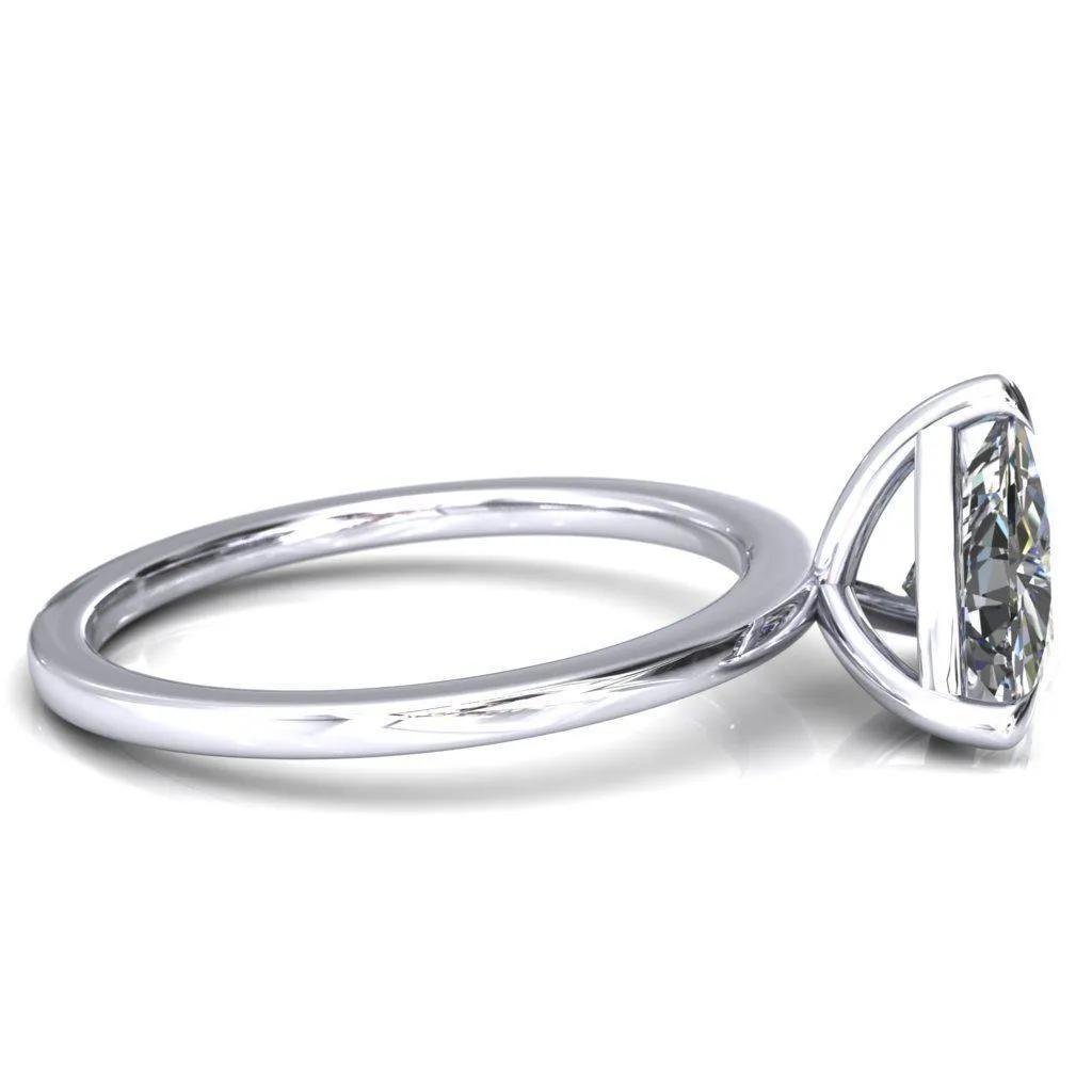 Lyla Trillion Moissanite 3 Claw Prong Single Rail Solitaire Ring