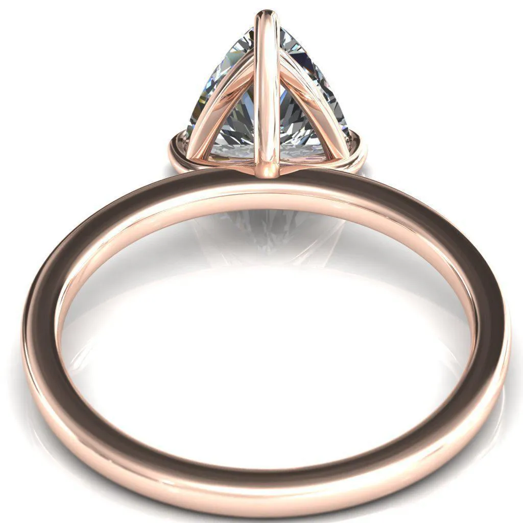 Lyla Trillion Moissanite 3 Claw Prong Single Rail Solitaire Ring