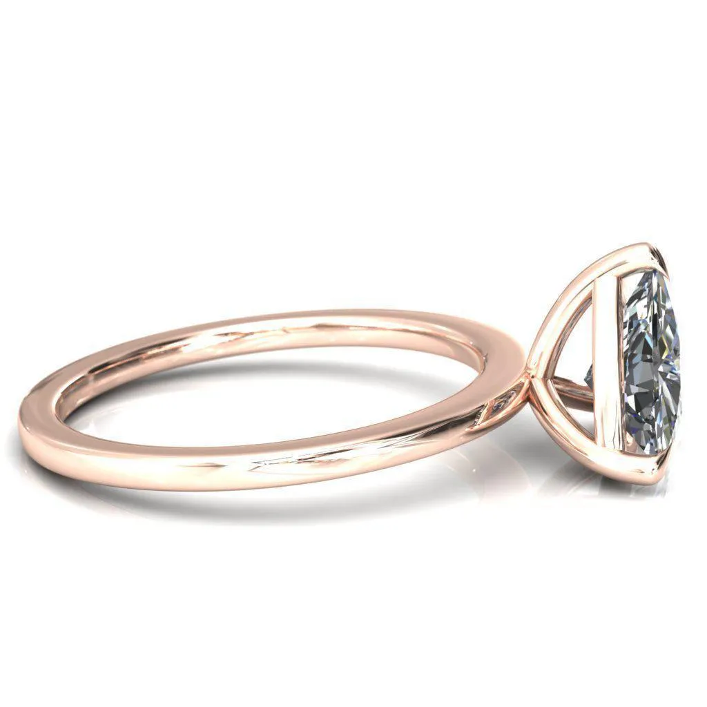 Lyla Trillion Moissanite 3 Claw Prong Single Rail Solitaire Ring