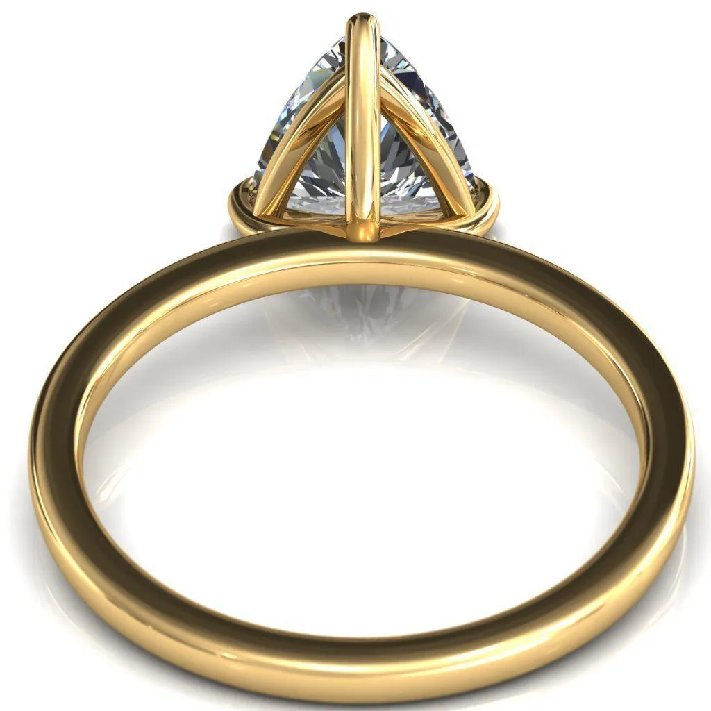 Lyla Trillion Moissanite 3 Claw Prong Single Rail Solitaire Ring