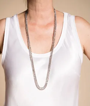 Lyn Necklace In Mocha   Perle Grey   Onyx/White