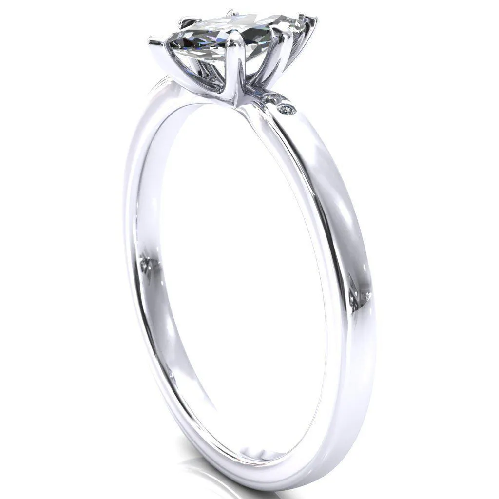 Maise Marquise Center Stone 6 Prong Diamond Accent Engagement Ring