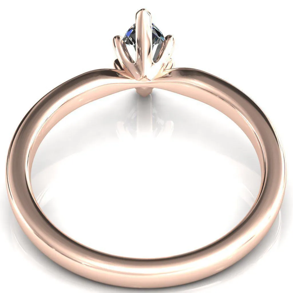 Maise Marquise Center Stone 6 Prong Diamond Accent Engagement Ring