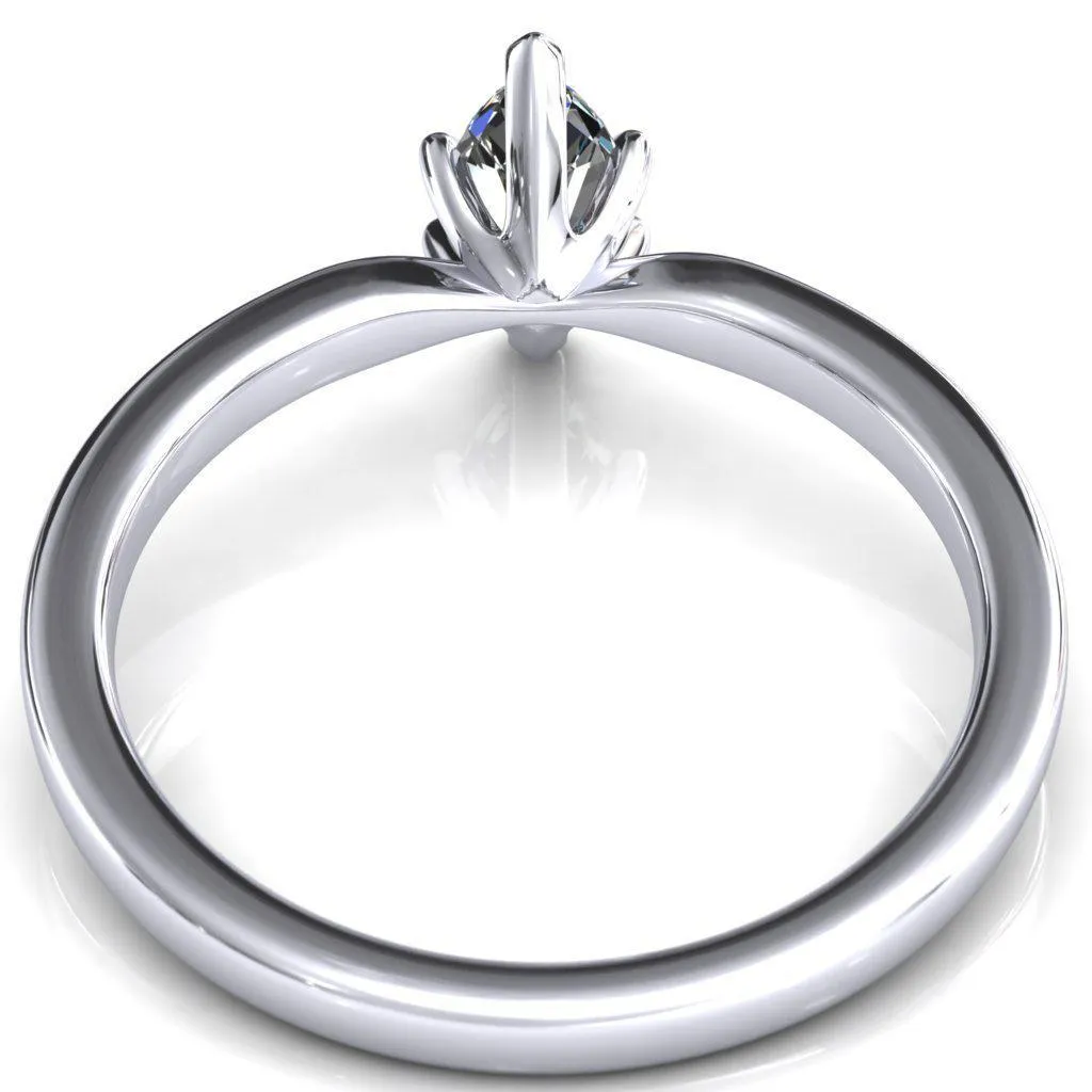 Maise Marquise Center Stone 6 Prong Diamond Accent Engagement Ring
