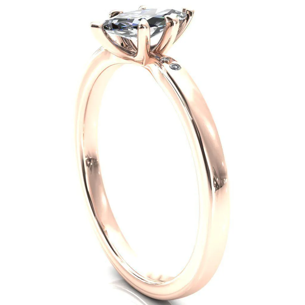 Maise Marquise Center Stone 6 Prong Diamond Accent Engagement Ring