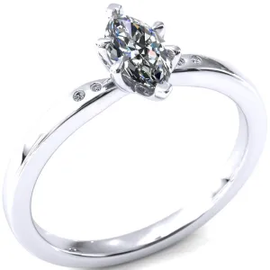 Maise Marquise Center Stone 6 Prong Diamond Accent Engagement Ring