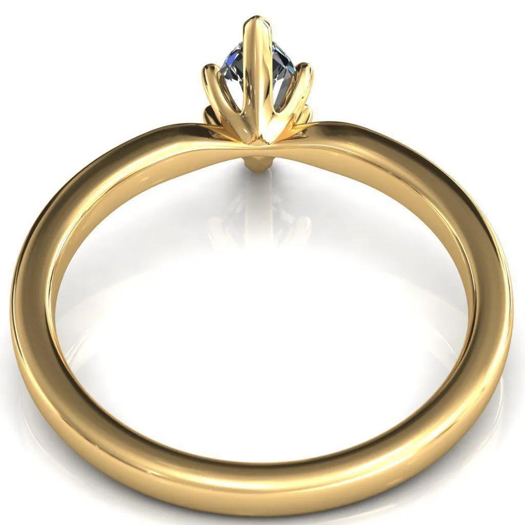 Maise Marquise Center Stone 6 Prong Diamond Accent Engagement Ring