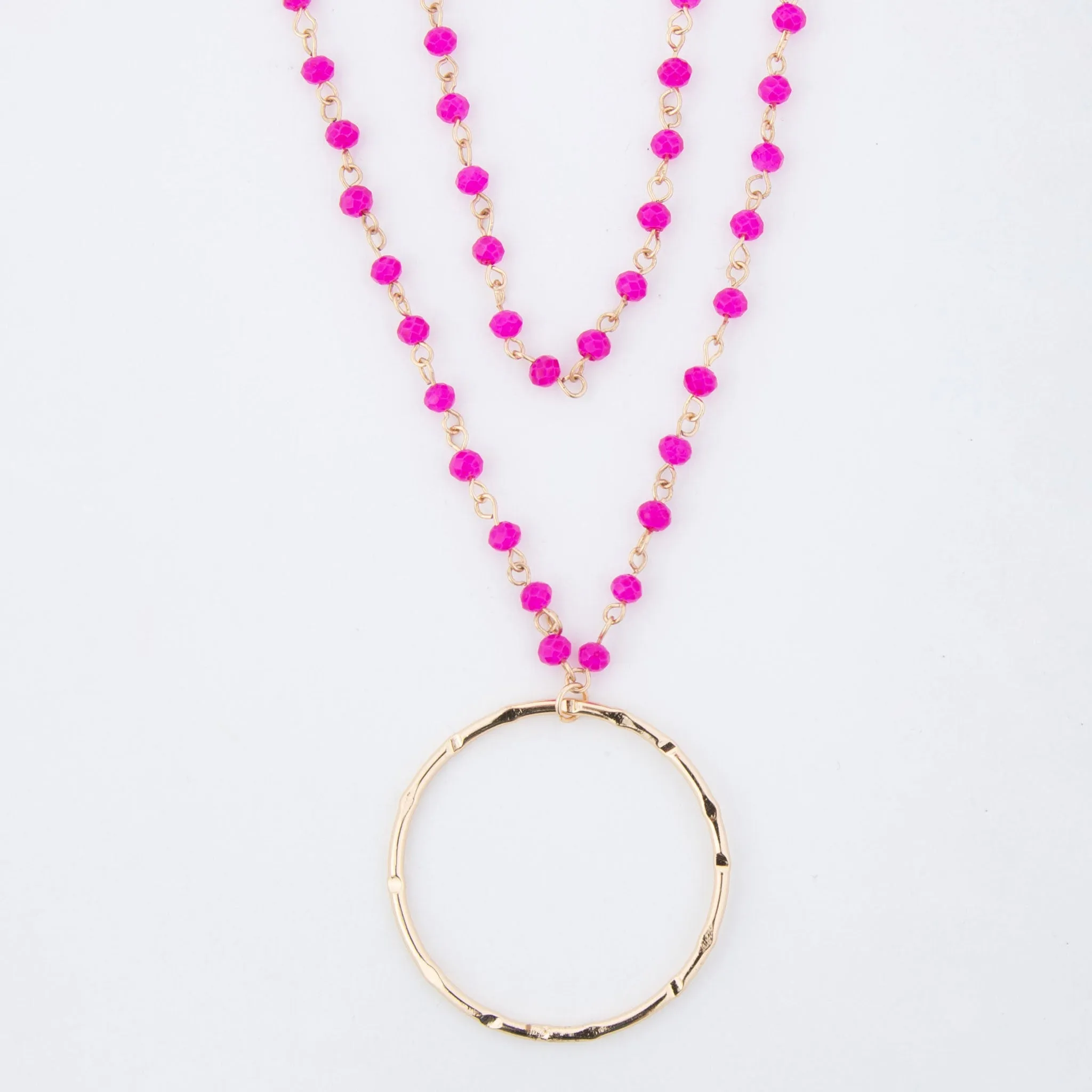 Malia Beaded Ring Pendant Necklace