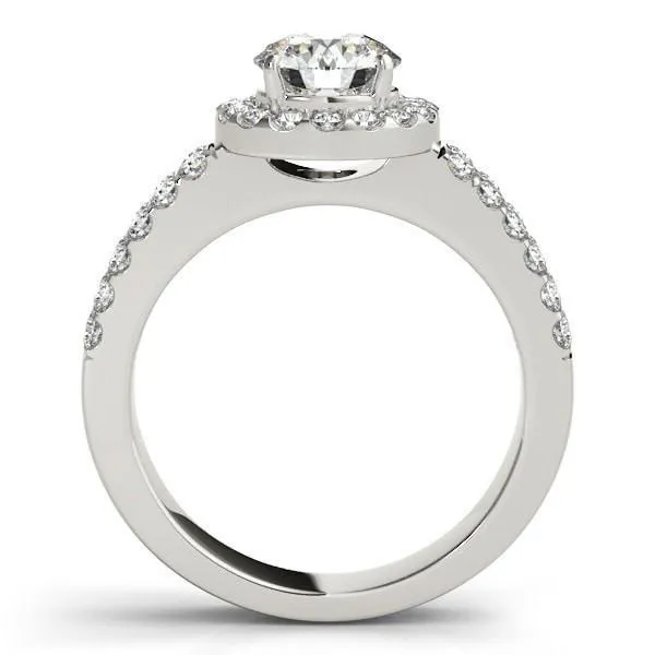 Margarita Round Center Stone Diamond Floating Halo Double Shank Ring