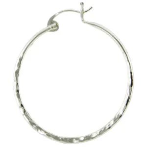 Mark Steel 40mm Hammered Hoop Earrings