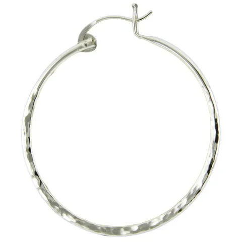 Mark Steel 40mm Hammered Hoop Earrings