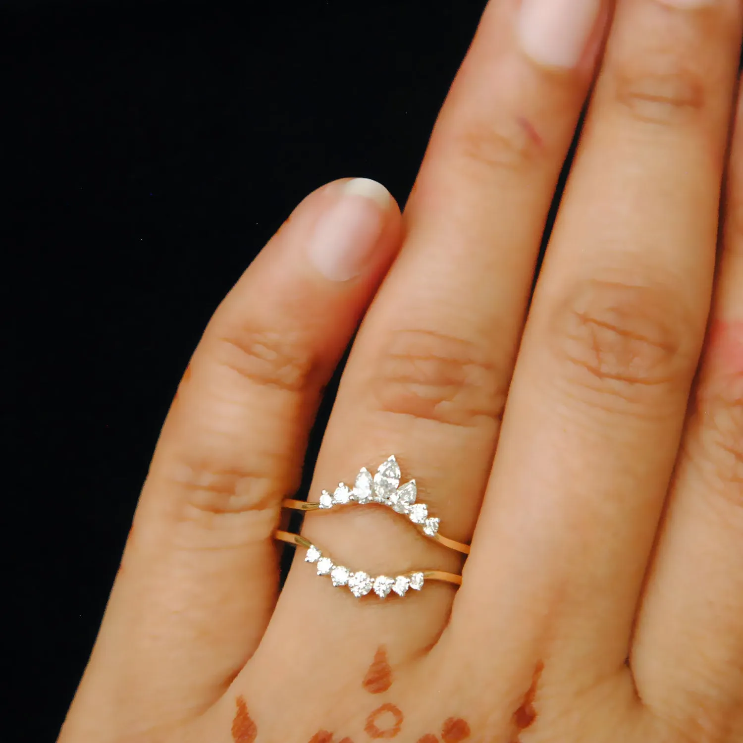 Marquise Pear Diamond Halo Enhancer for Elongated Rings