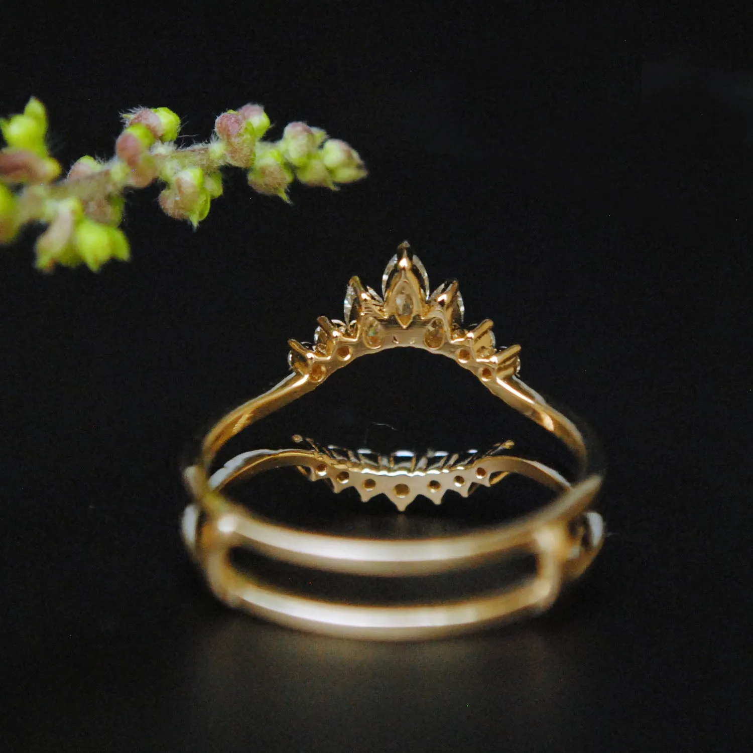 Marquise Pear Diamond Halo Enhancer for Elongated Rings