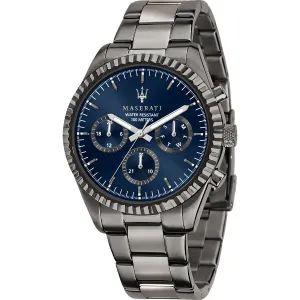 Maserati Competizione Grey Stainless Steel Blue Dial Quartz Watch for Gents - R8853100019