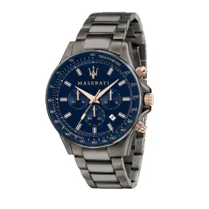 Maserati Sfida Grey Stainless Steel Blue Dial Quartz Watch for Gents - R8873640001