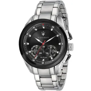 Maserati Traguardo Silver Stainless Steel Black Dial Quartz Watch for Gents - R8873612015