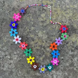 Matilda flowers beaded necklace