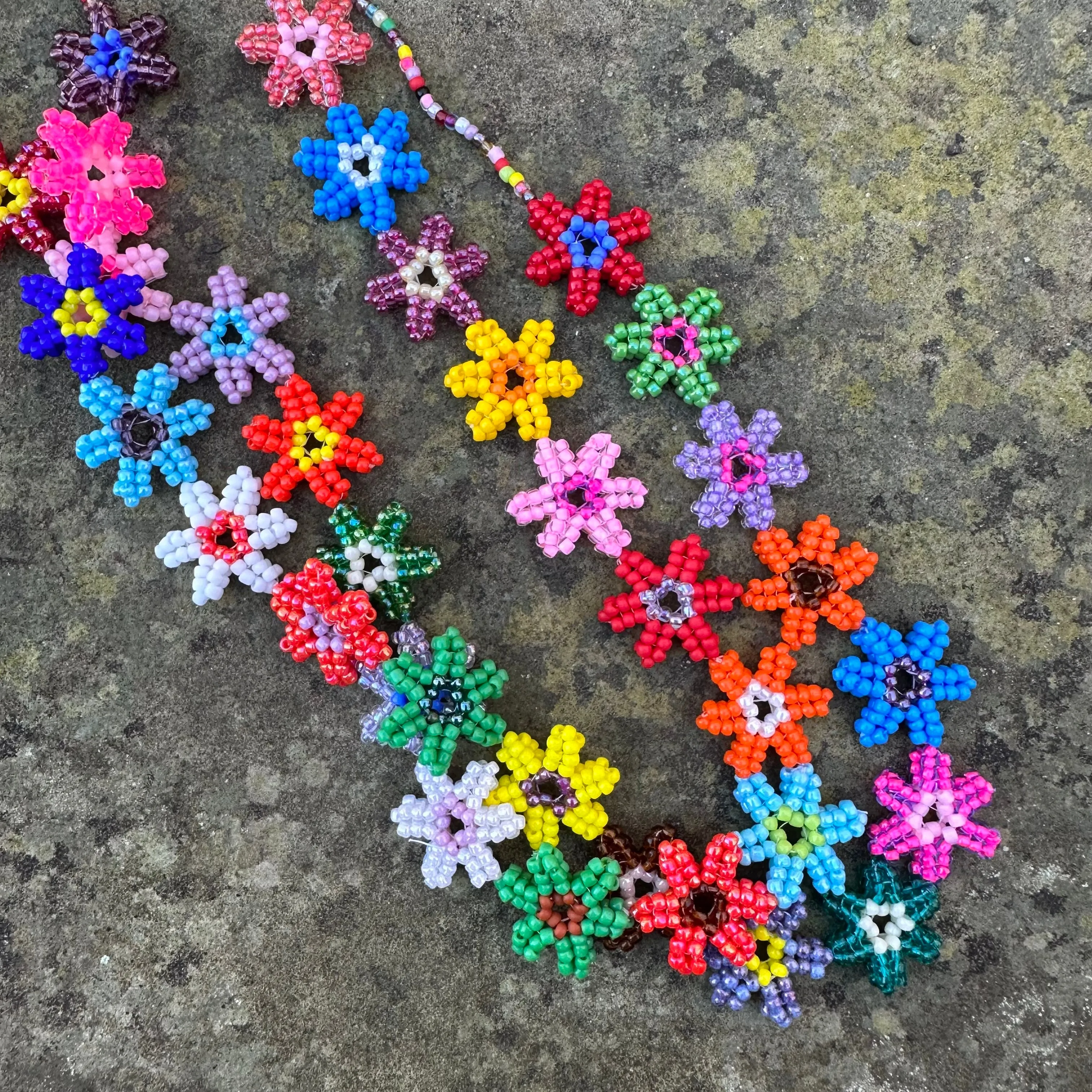 Matilda flowers beaded necklace