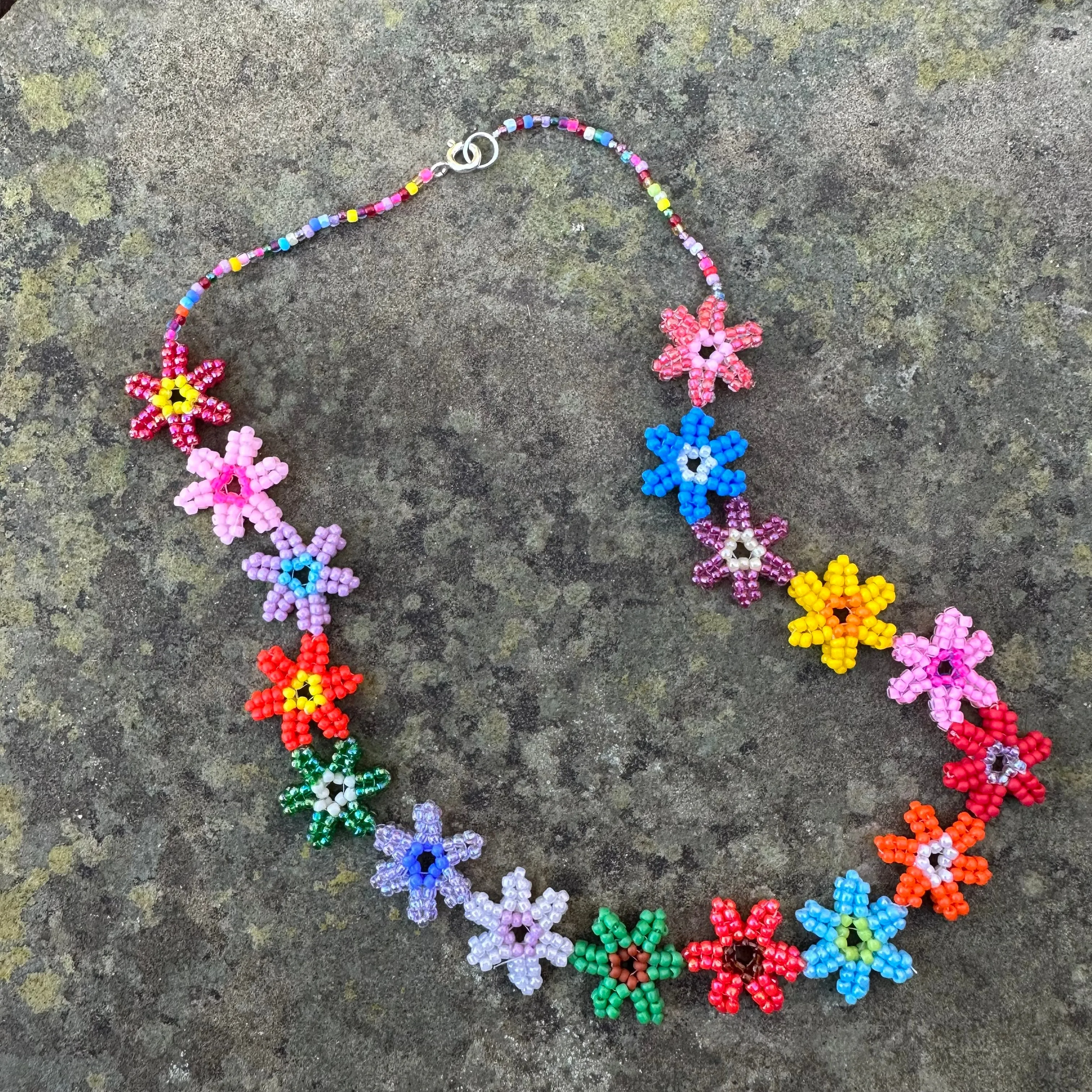 Matilda flowers beaded necklace