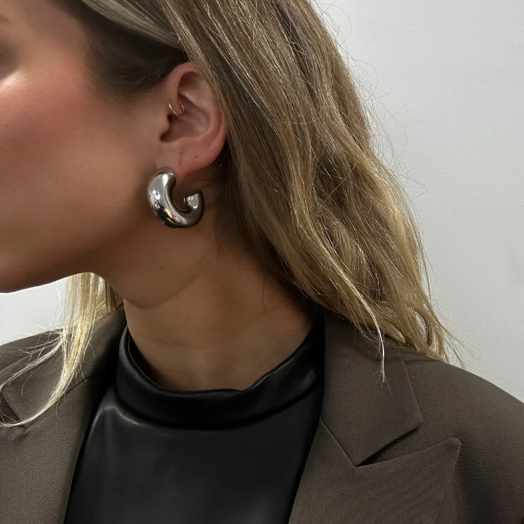 Medium Monaco Hoops Silver
