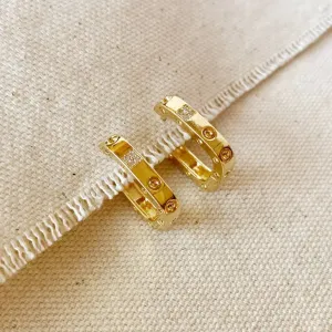 Medium Rectangular Clicker Hoop Earrings