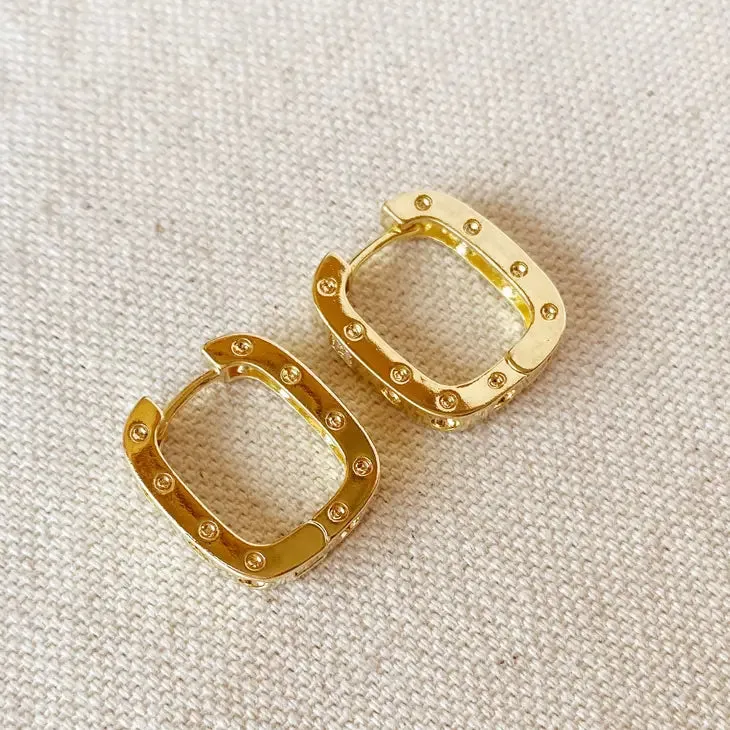 Medium Rectangular Clicker Hoop Earrings