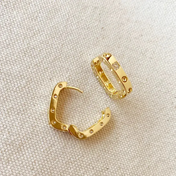 Medium Rectangular Clicker Hoop Earrings