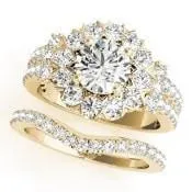 Melinda Round Center Stone Split Shank Halo Engagement Ring