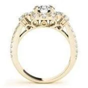 Melinda Round Center Stone Split Shank Halo Engagement Ring