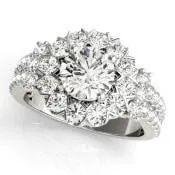 Melinda Round Center Stone Split Shank Halo Engagement Ring