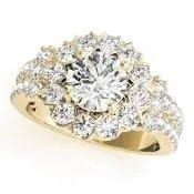 Melinda Round Center Stone Split Shank Halo Engagement Ring