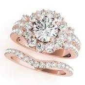 Melinda Round Center Stone Split Shank Halo Engagement Ring