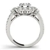 Melinda Round Center Stone Split Shank Halo Engagement Ring