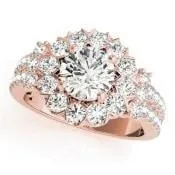 Melinda Round Center Stone Split Shank Halo Engagement Ring