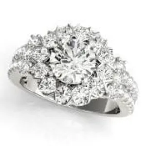 Melinda Round Center Stone Split Shank Halo Engagement Ring