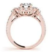 Melinda Round Center Stone Split Shank Halo Engagement Ring