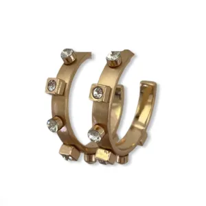 Metal Jewel Hoops Crystal