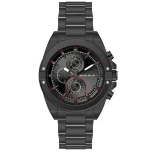 Michael Fellini Black Stainless Steel Black Dial Chronograph Quartz Watch for Gents - MF-2345-06